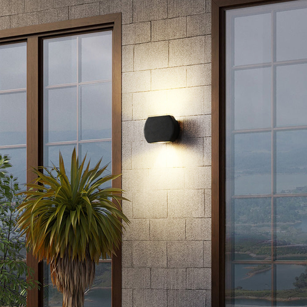 Ray aplică de perete pentru exterior minimalist geometric din metal, negru/gri