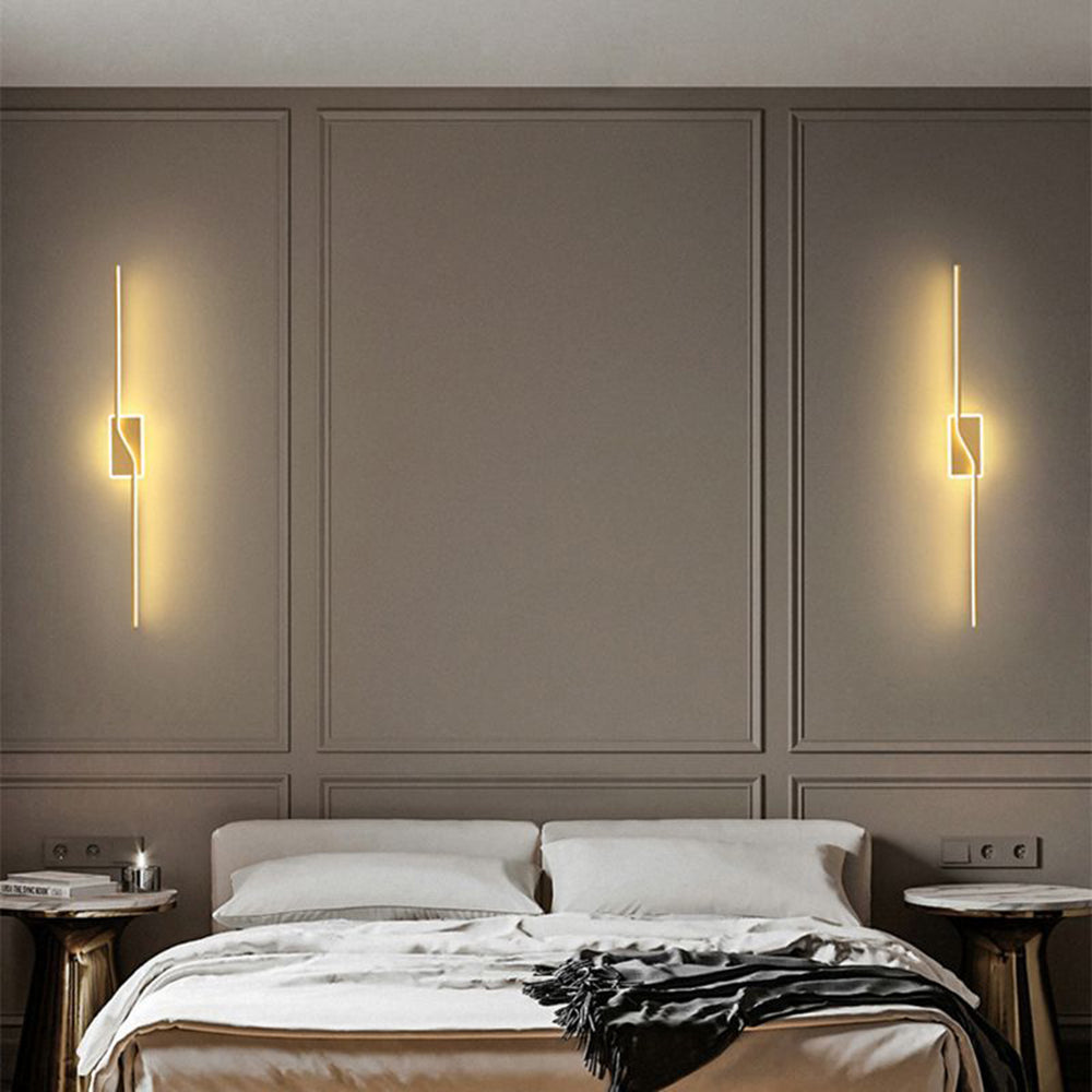 Arisha aplică de perete aurie din metal, de lux, curbată, liniară
