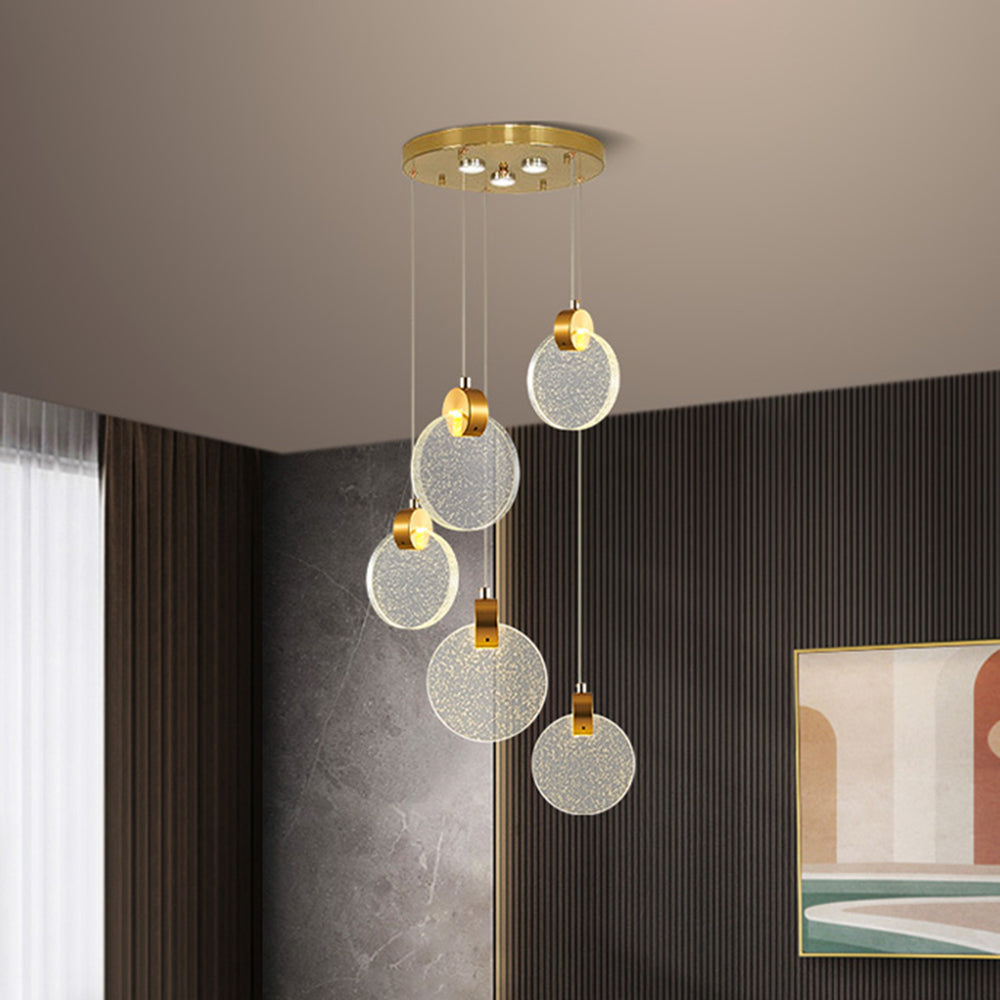 Kristy candelabru Circular Ripple Rotund din cristal auriu
