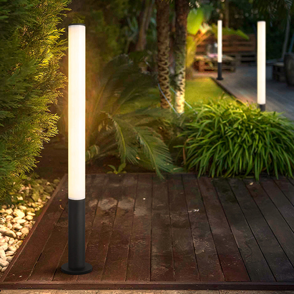 Ray lampă de sol cilindrică minimalistă pentru exterior, negru