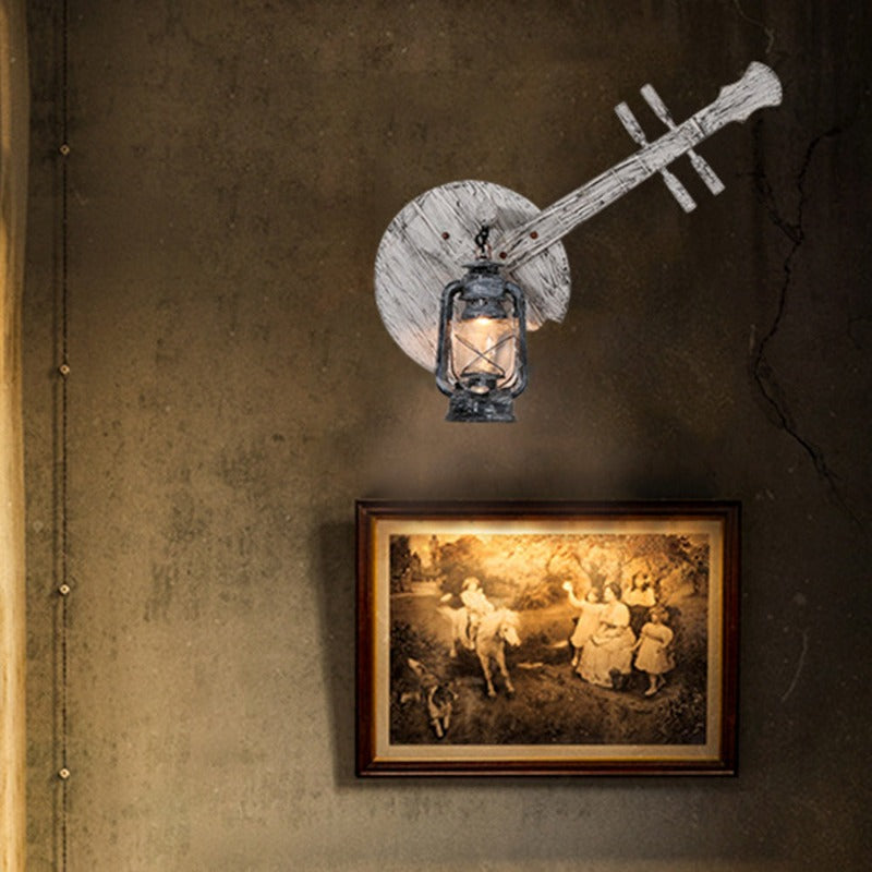 Epoch aplică de perete Lute Vintage Lantern lemn Gri, Sufragerie
