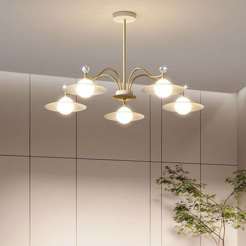 Arisha candelabru din sticlă suflată, auriu, 6/8 surse de lumină