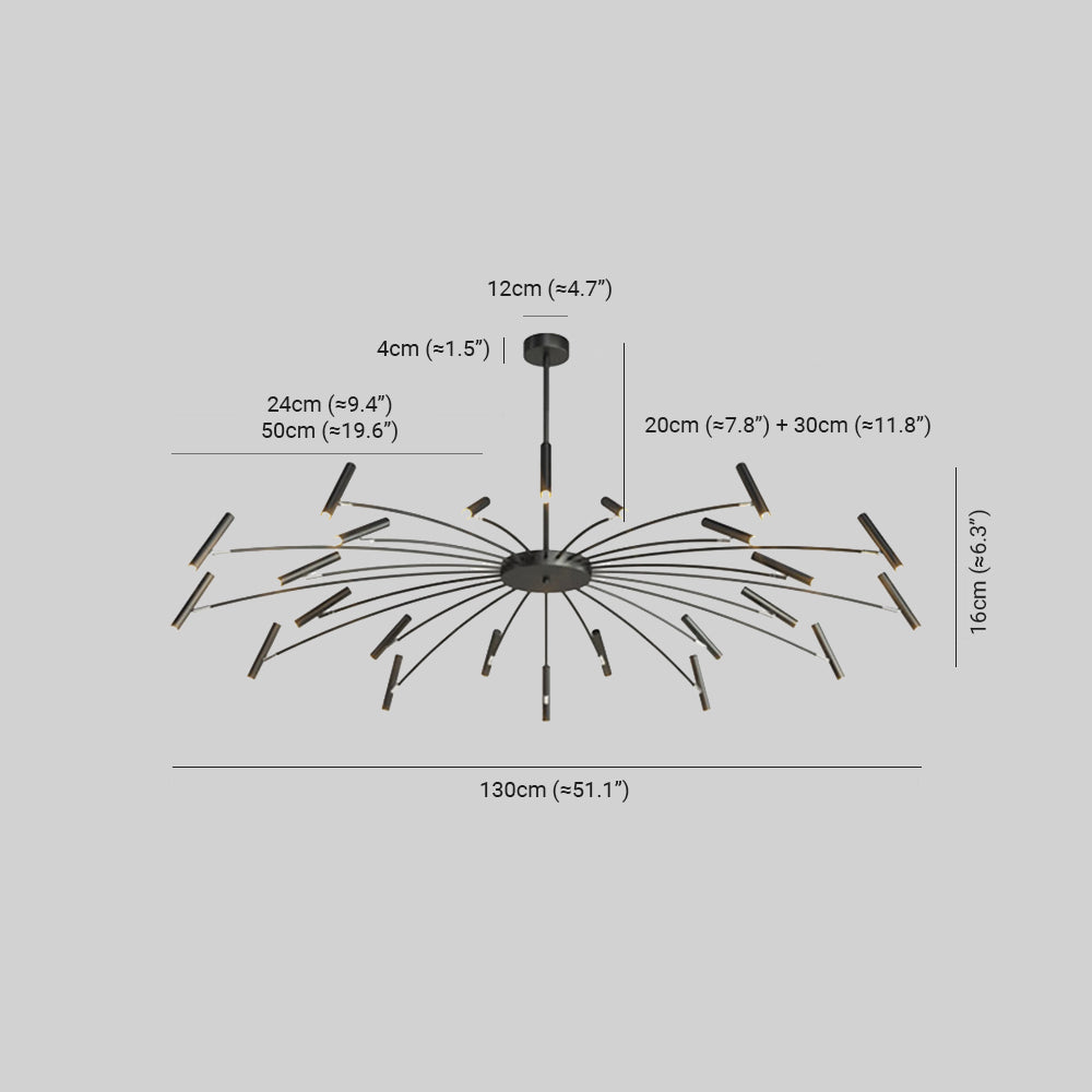 Arisha modern Blown Linear metal Multi-heads candelabru