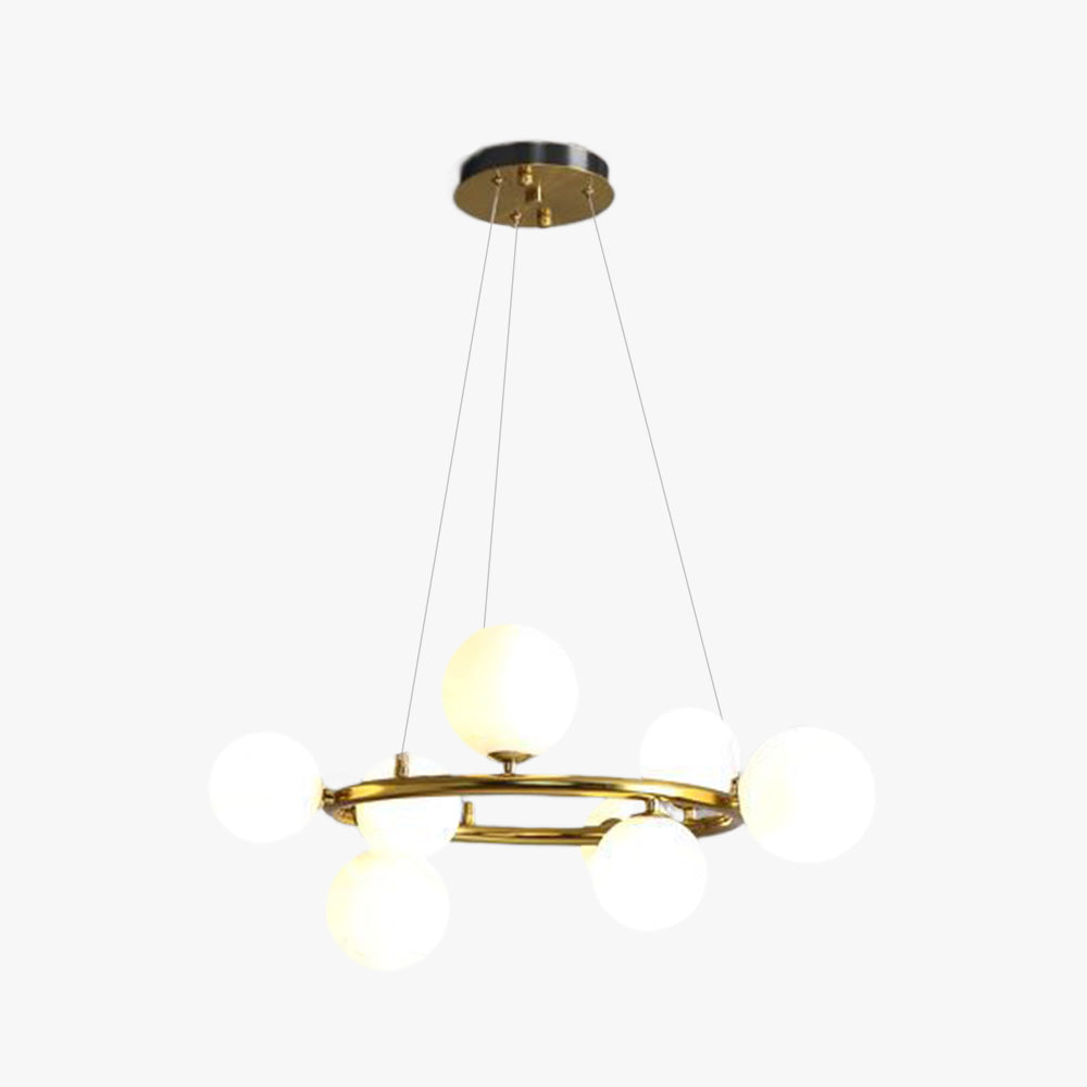 Valentina candelabru  modern din sticlă cu sferă și inel, Culoare: Aur/negru