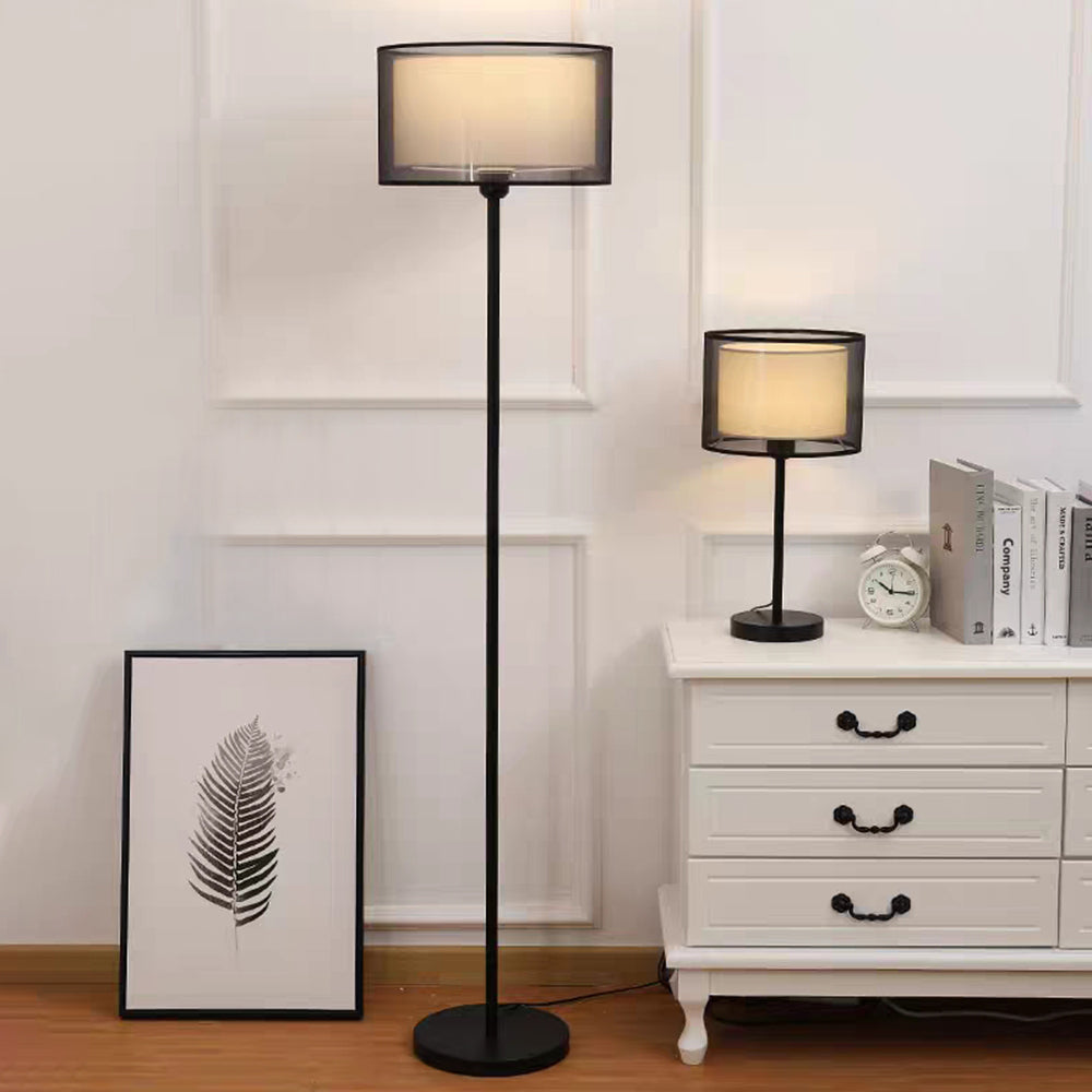 Baines lampă de masă și lampadar cu abajur din țesătură, 2 culoare