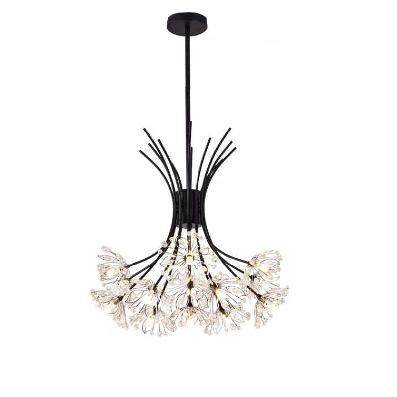 Arisha candelabru modern Art Deco din cristal cu Formă Sputnik, negru/Aur