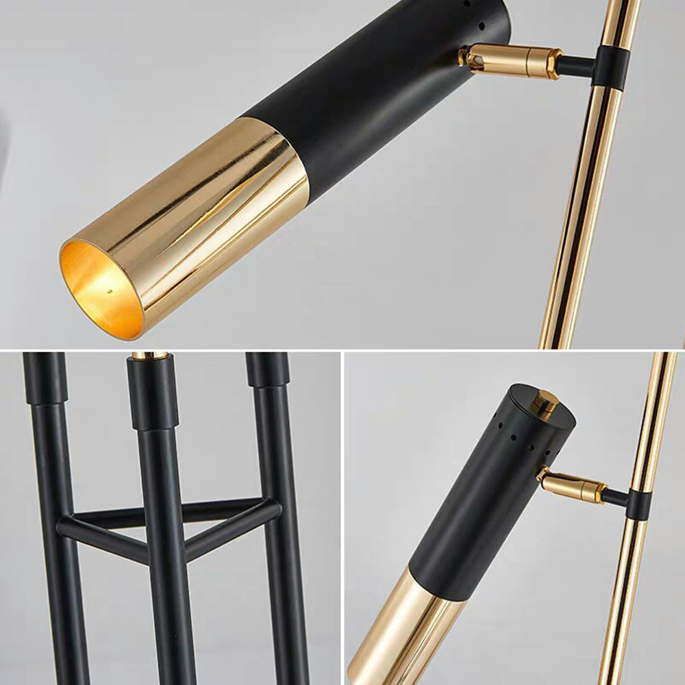 Salgado lampadar modern înalt din metal, cu 3 becuri, negru