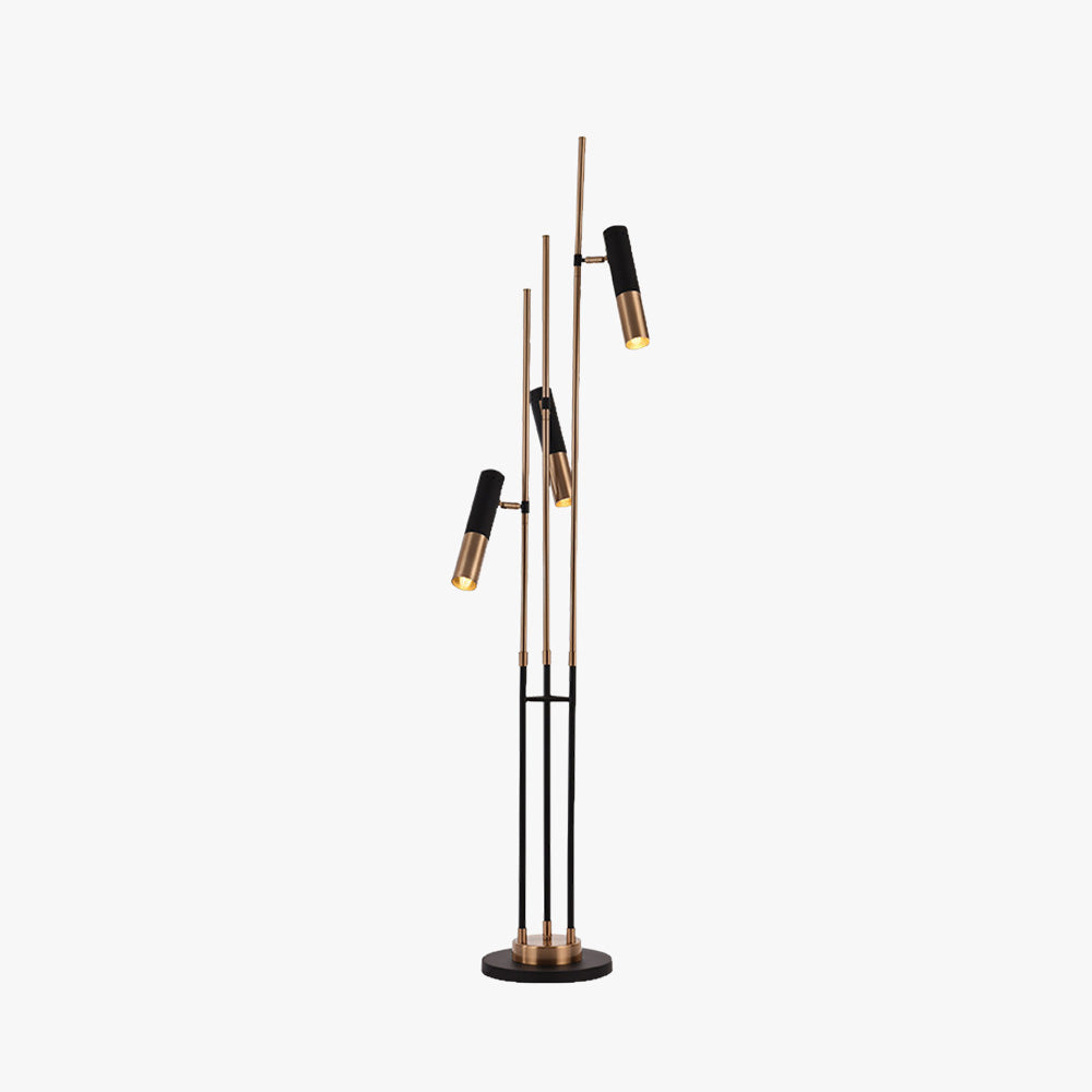 Salgado lampadar modern înalt din metal, cu 3 becuri, negru