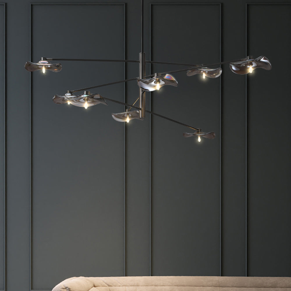 Arisha modern ramură metal lampă suspendată, Transparent/Multi-color