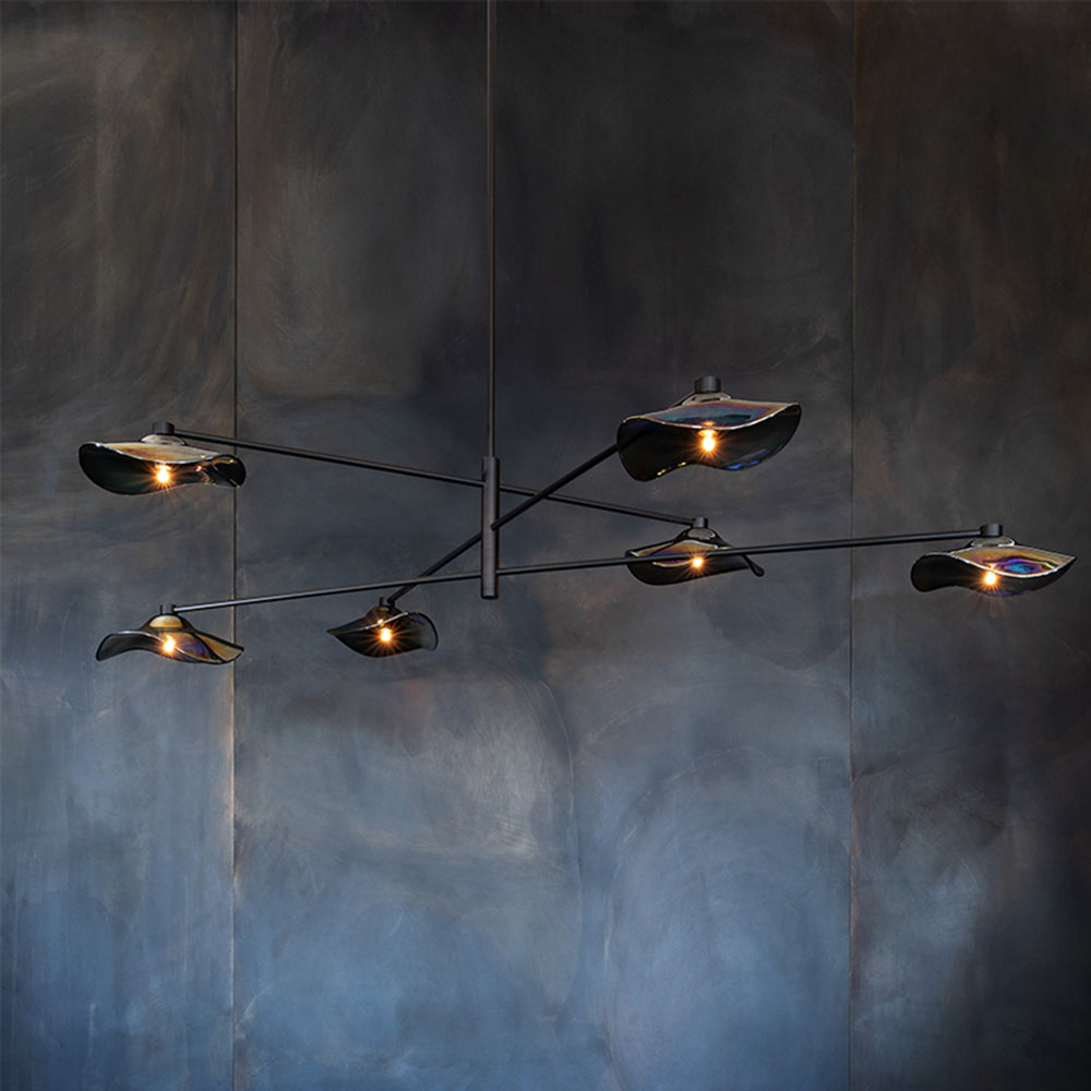 Arisha modern ramură metal lampă suspendată, Transparent/Multi-color