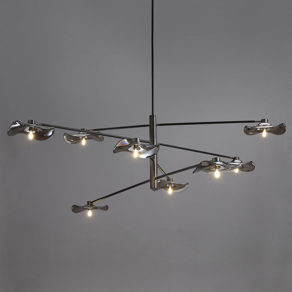 Arisha modern ramură metal lampă suspendată, Transparent/Multi-color