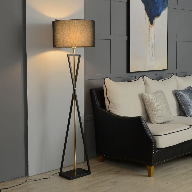 Baines Tripod lampadar, negru & Flaxen, L 158CM