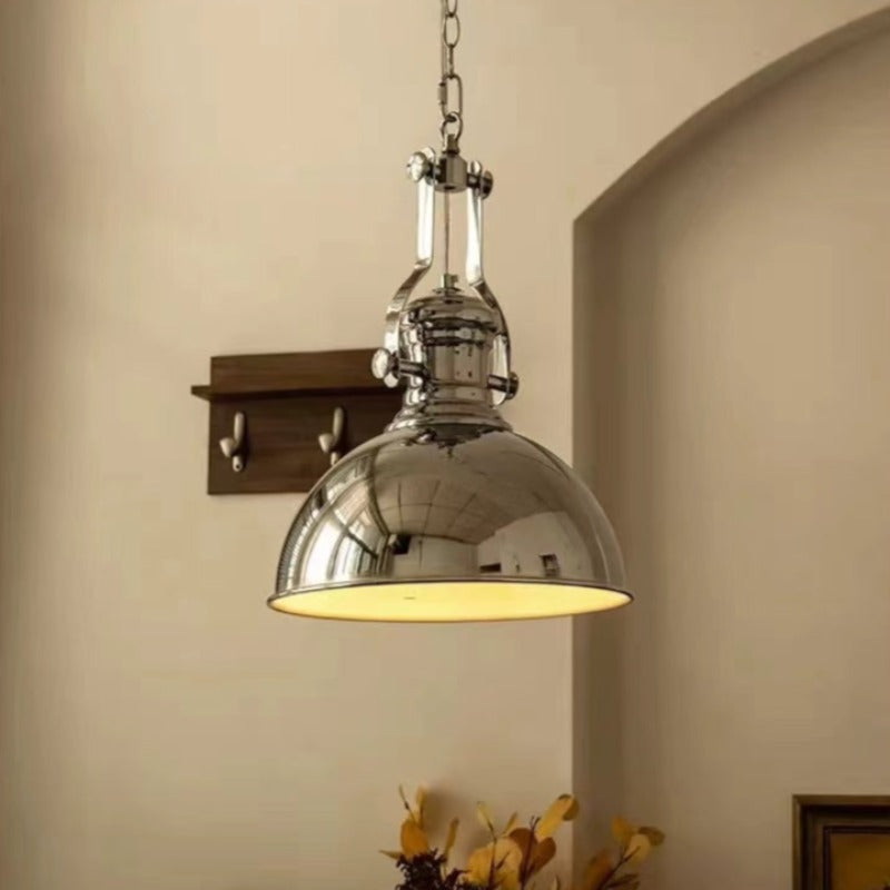 Alessio lampă suspendată industrial LED din metal cromat pentru living/cameră de dormit