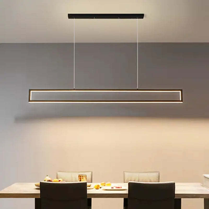 Arisha lampă suspendată neagră din metal, modernă, verticală, dreptunghiulară