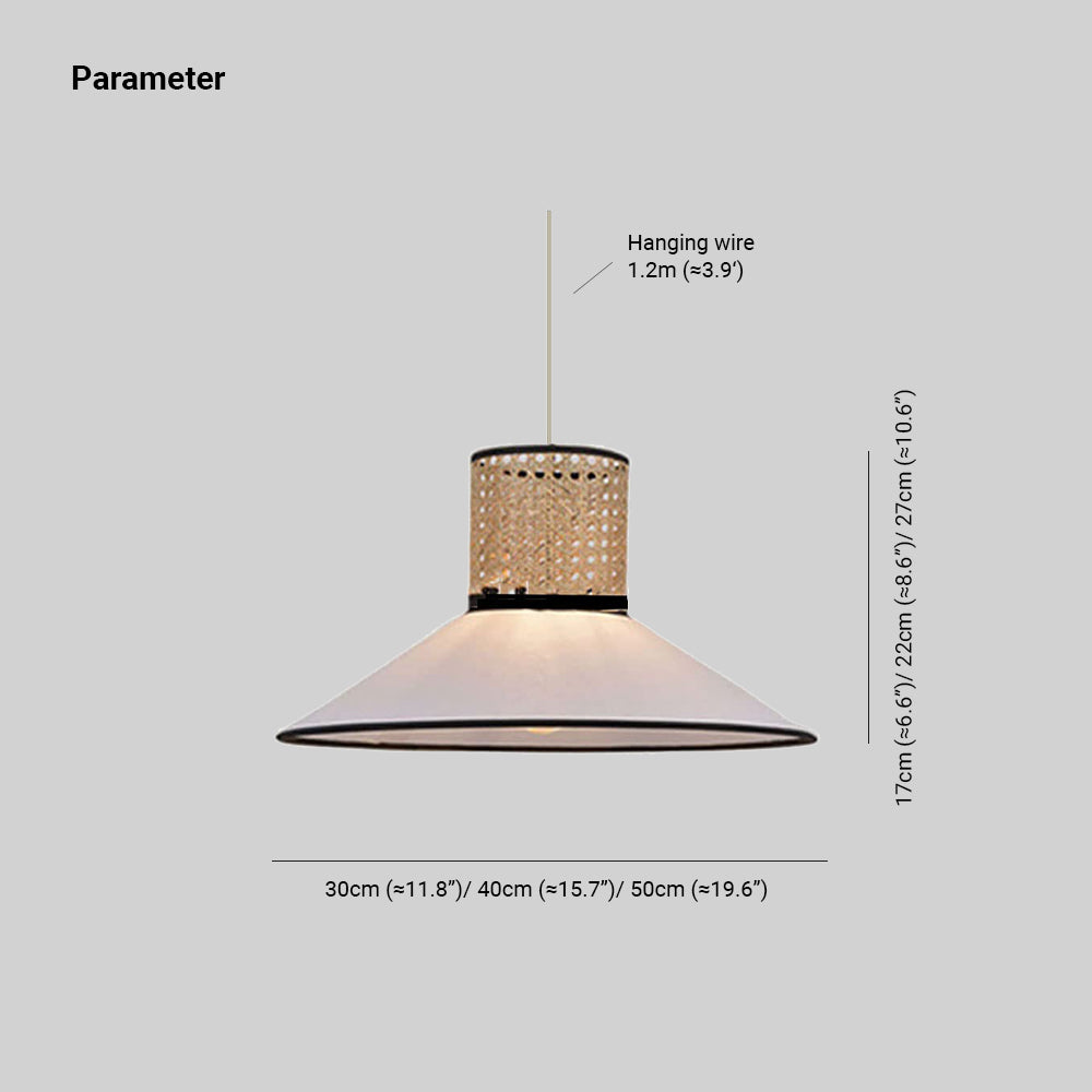 Ritta modern lampă suspendată din ratan/țesătură, alb
