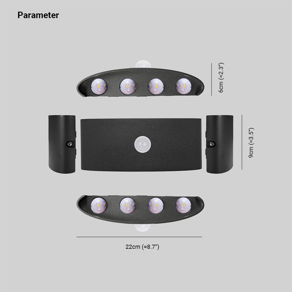 Ray modern Simplu metal/ Fixtures Up And Down LED Light aplică de perete, negru/alb