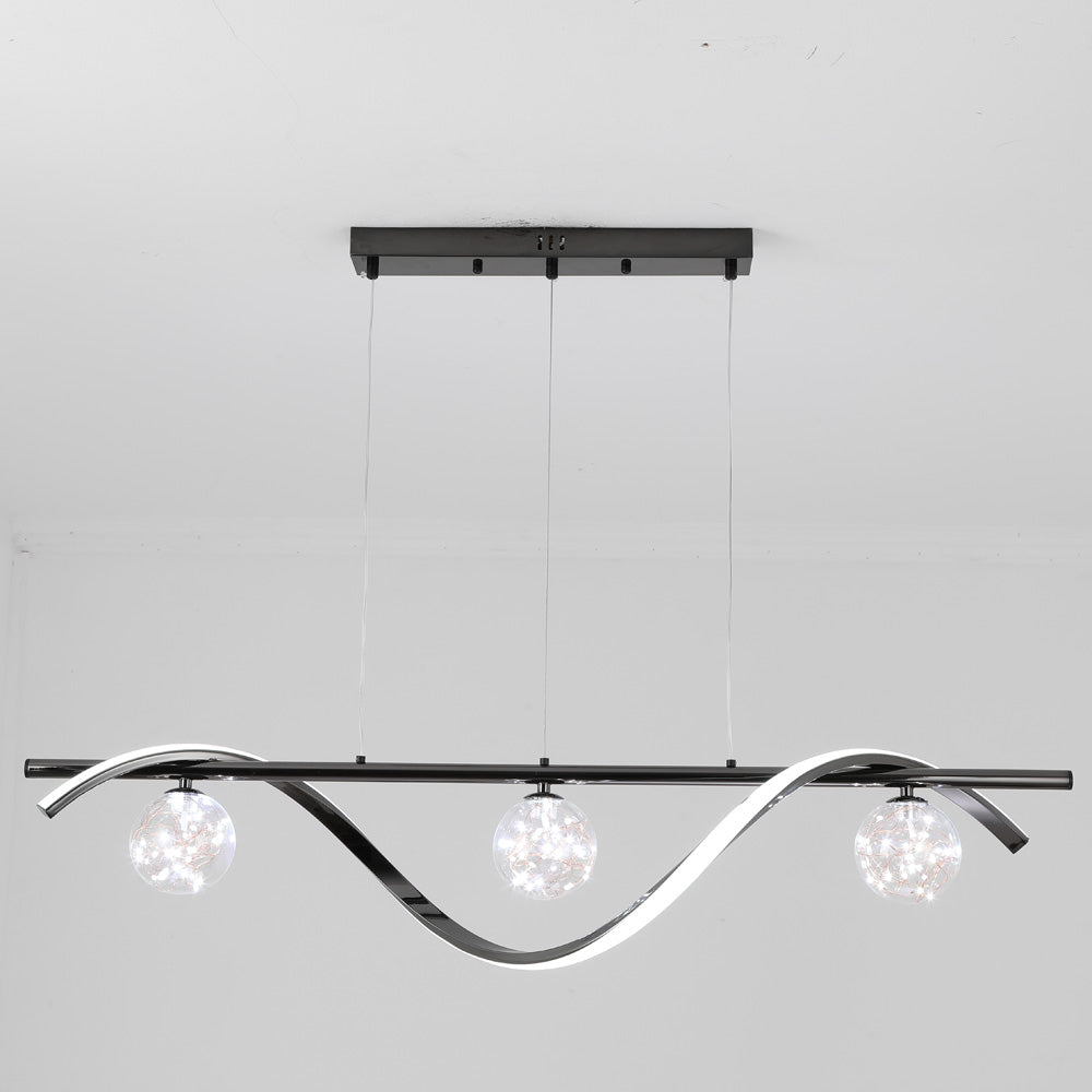 Arisha lampă suspendată Graceful Arc cu globuri din sticlă