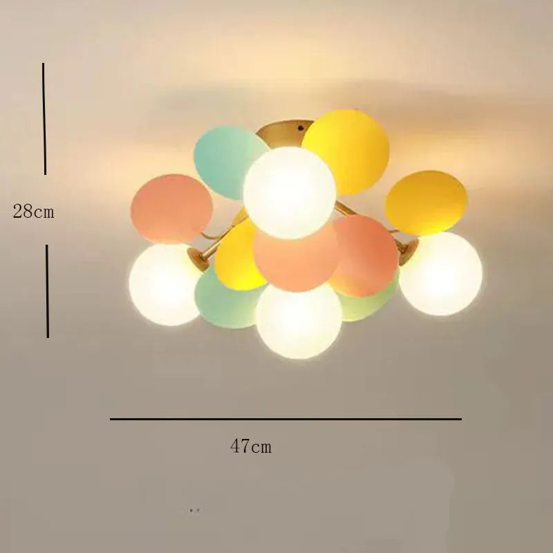 Aria plafonieră, modernă, cu bule, în grup, multicoloră