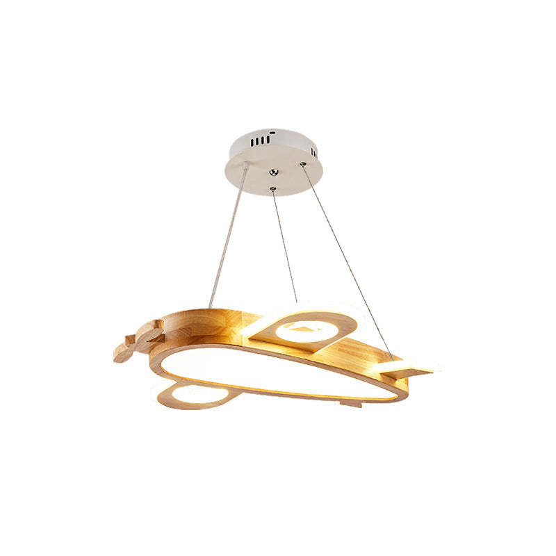 Arisha lampă suspendată modernă naturală creativă DIY, formă de avion pentru copii, lemn