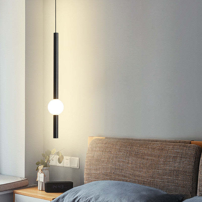 Arisha lampă suspendată din sticlă, minimalistă, liniară, cu glob, pentru dormitor