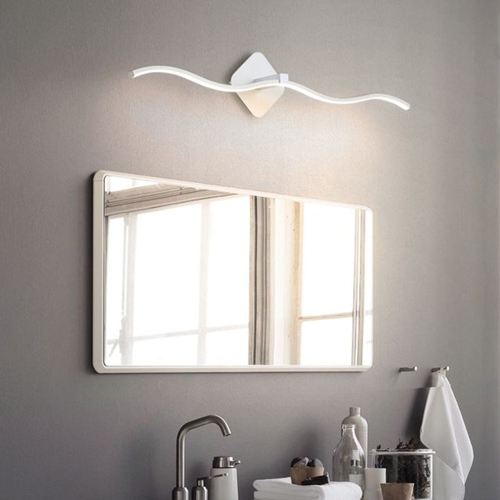 Arisha aplică de perete minimalistă cu Formă Unde Lineară, metal negru/alb