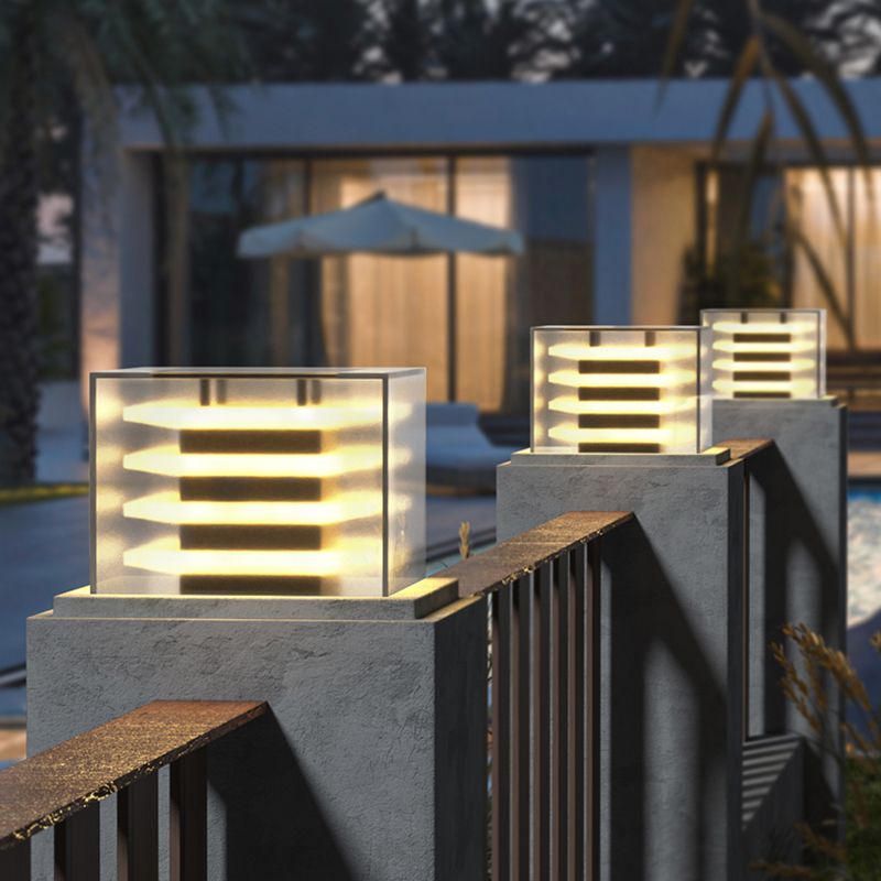 Ray lampă de perete pentru exterior modernă dreptunghiulară din metal solar, negru