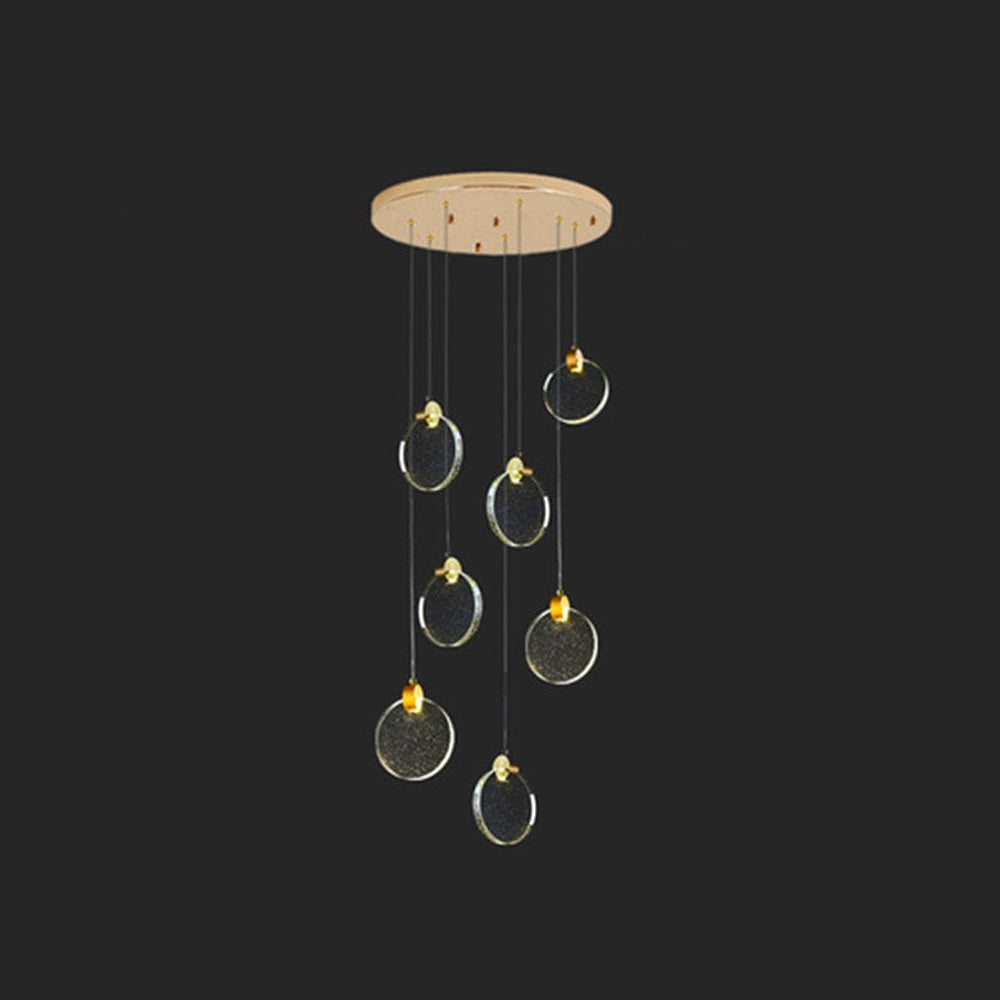 Kristy candelabru Circular Ripple Rotund din cristal auriu