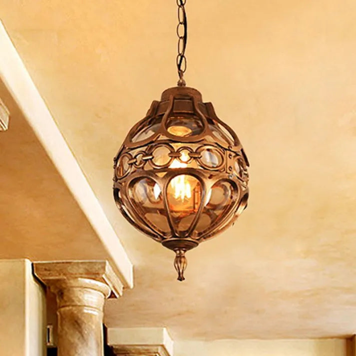 Silva Loft Sphere Vintage Farmhouse Rustic lampă suspendată neagră/bronz pentru Sufragerie