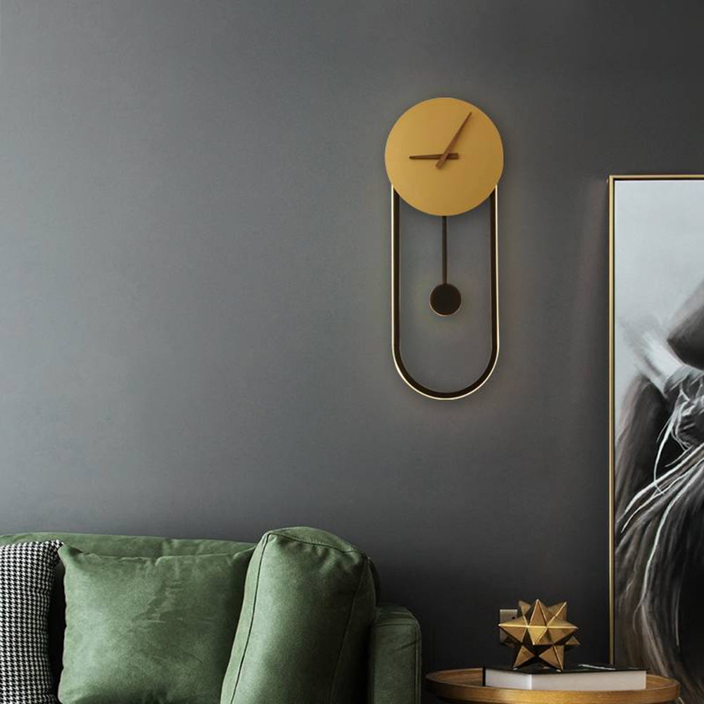 Arisha aplică de perete Nordic Clock, aur și negru