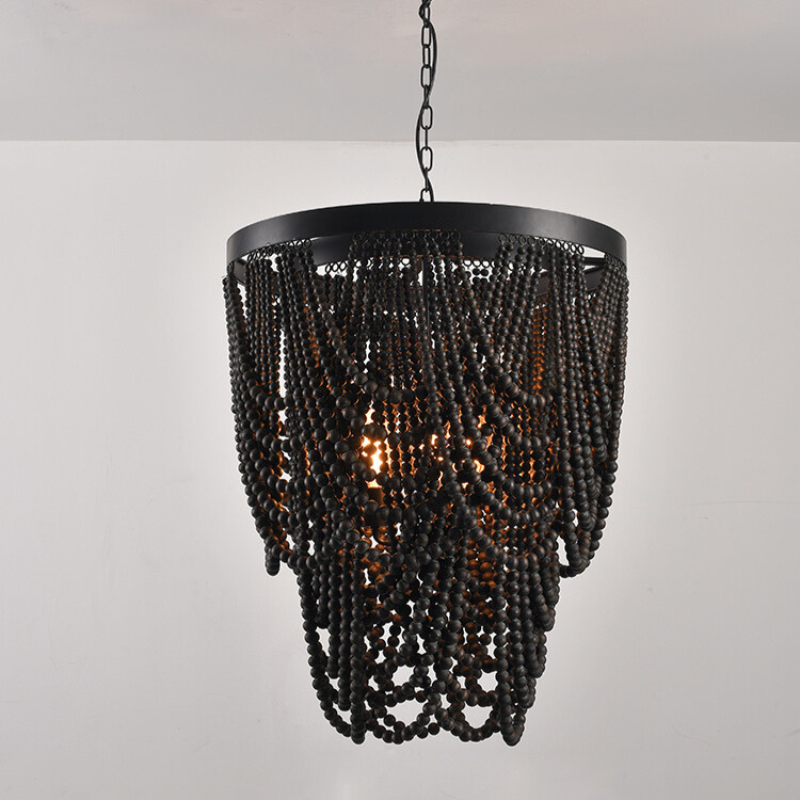 Muto lampă suspendată Boho LED / candelabru din lemn/metal