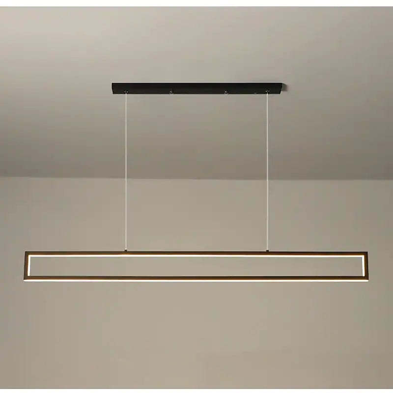Arisha lampă suspendată neagră din metal, modernă, verticală, dreptunghiulară