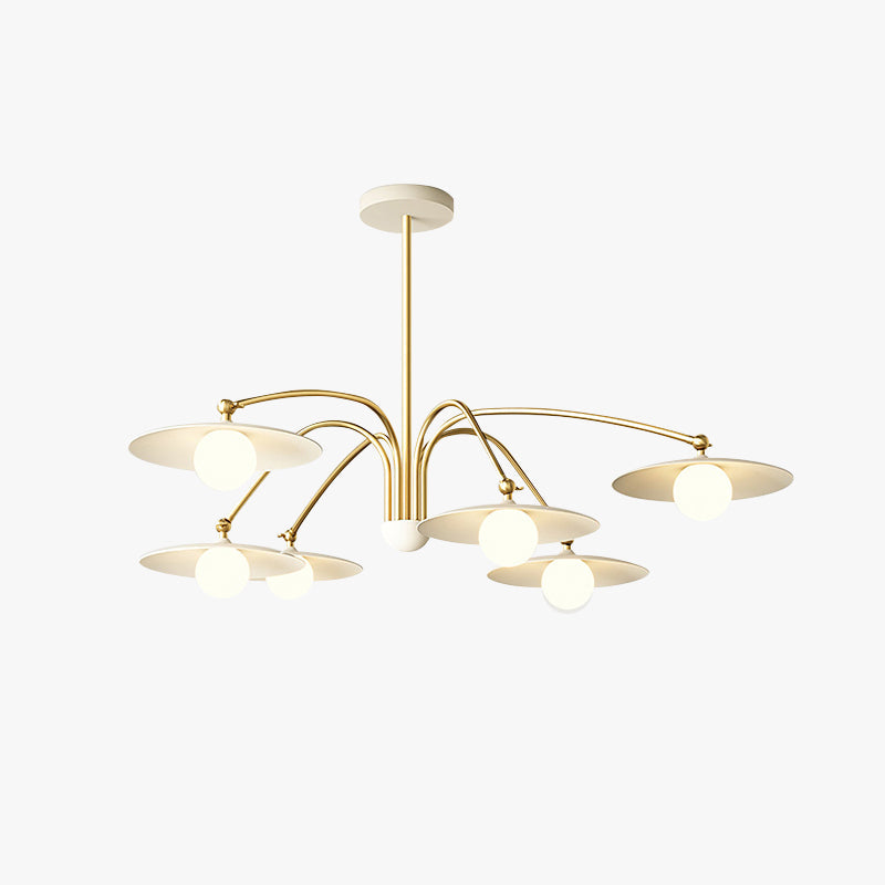Arisha lampă suspendată minimalistă din metal turnat, alb/auriu
