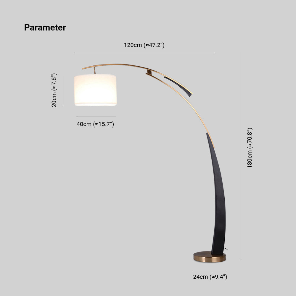 Salgado lampadar 3 temperatură de culoare Switchable, Artificial material textil/metal, cu trei temperaturi de culoare
