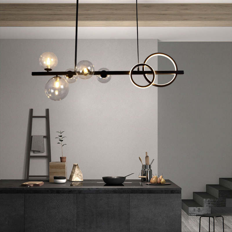 Arisha lampă suspendată Bubble Circle modern negru/Aur, dormitor