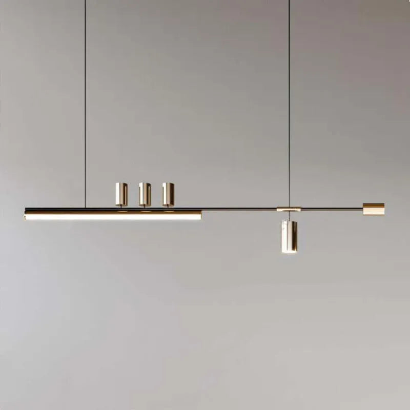 Arisha modern minimalist Liner lampă suspendată aurie/negru 5 surse de lumină