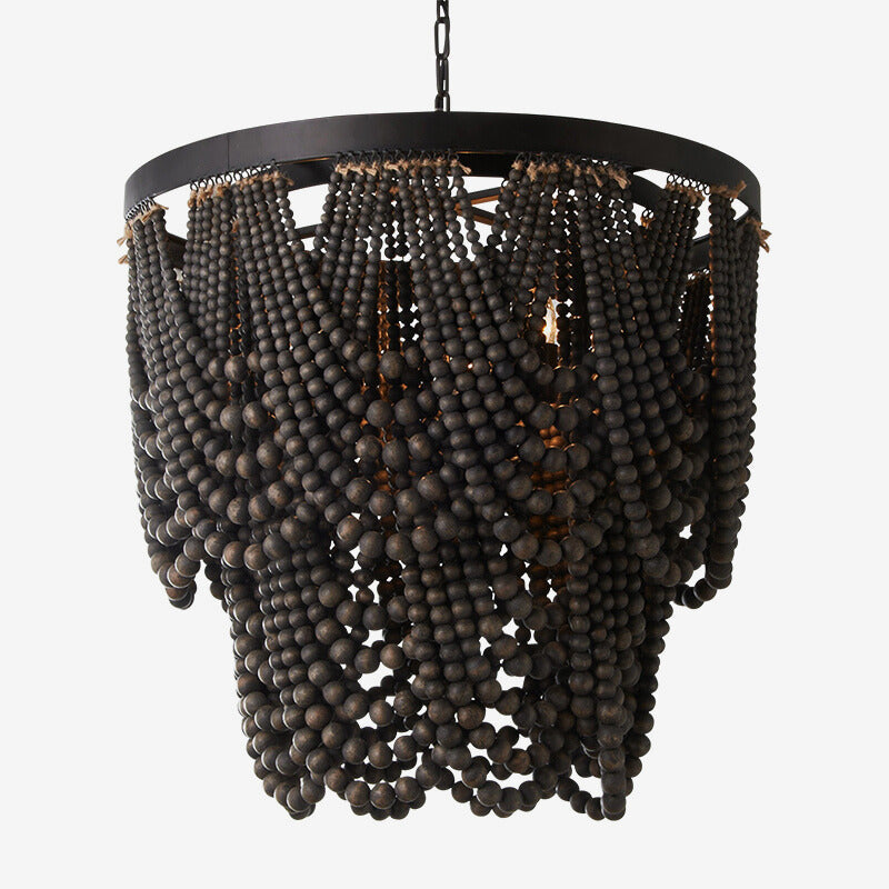Muto lampă suspendată Boho LED / candelabru din lemn/metal