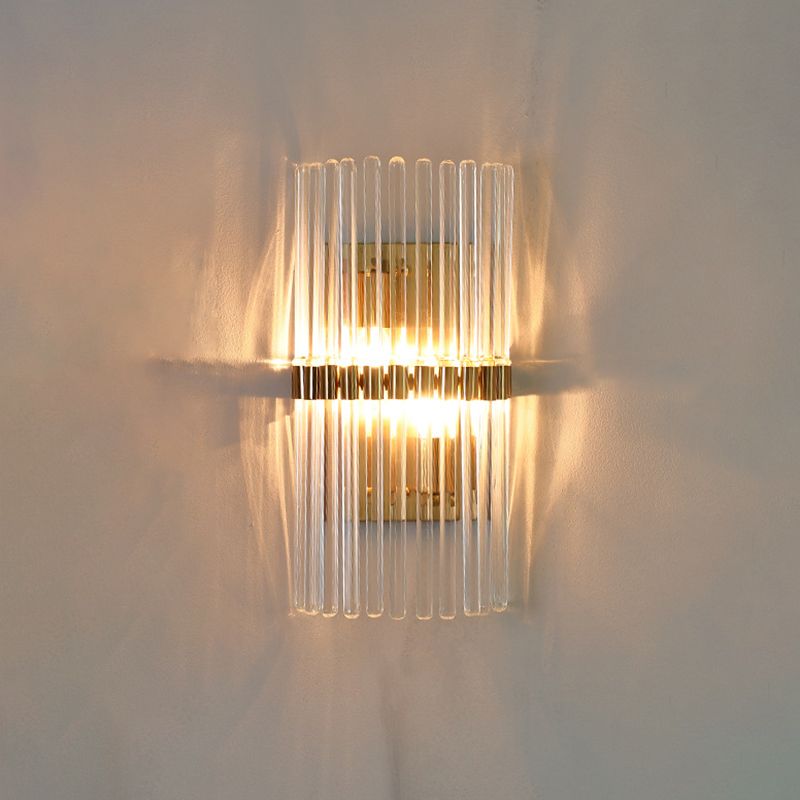 Ray aplică de perete cilindrică modernă din metal/cristal, aur