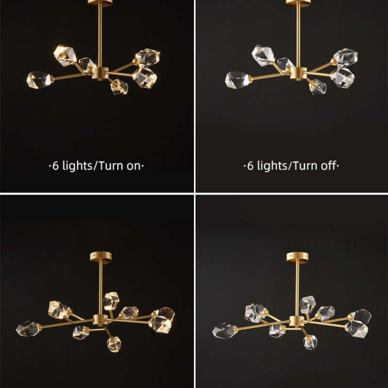 Kristy candelabru Luxos din cristal pentru living Aurit