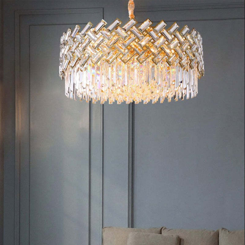 Kristy candelabru auriu din cristal și metal, de lux