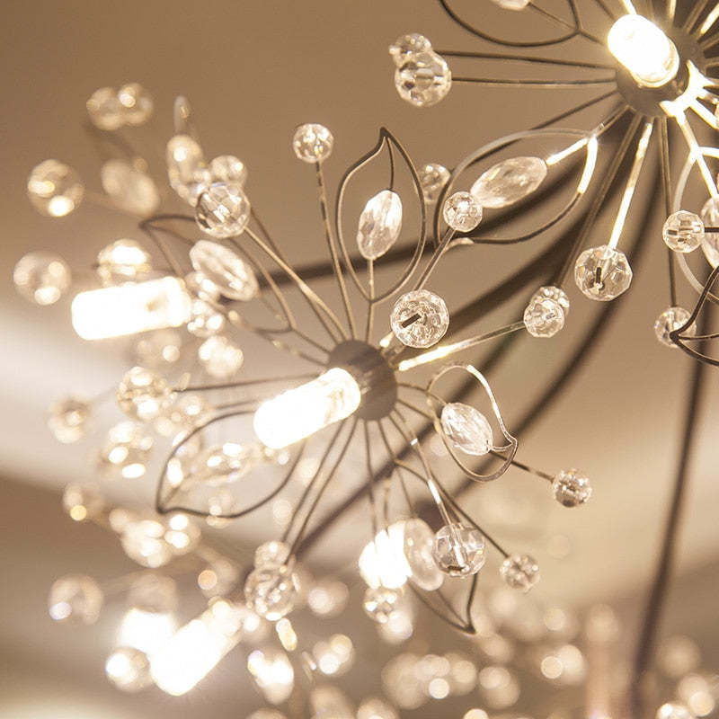 Arisha candelabru modern Art Deco din cristal cu Formă Sputnik, negru/Aur