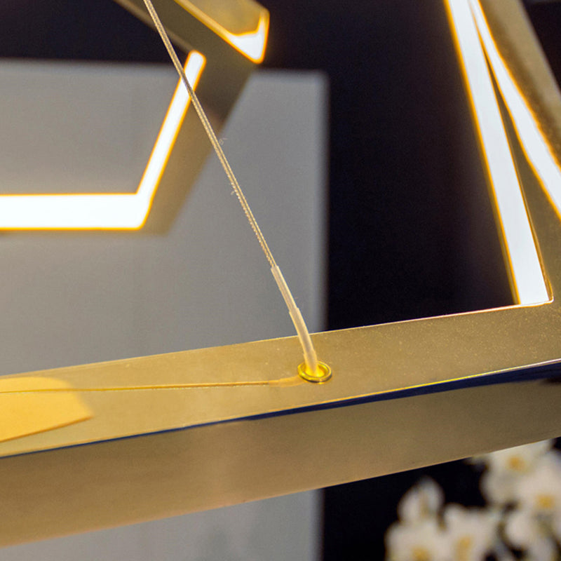 Arisha lampă suspendată minimalistă din metal cu formă geometrică, aur, DIY