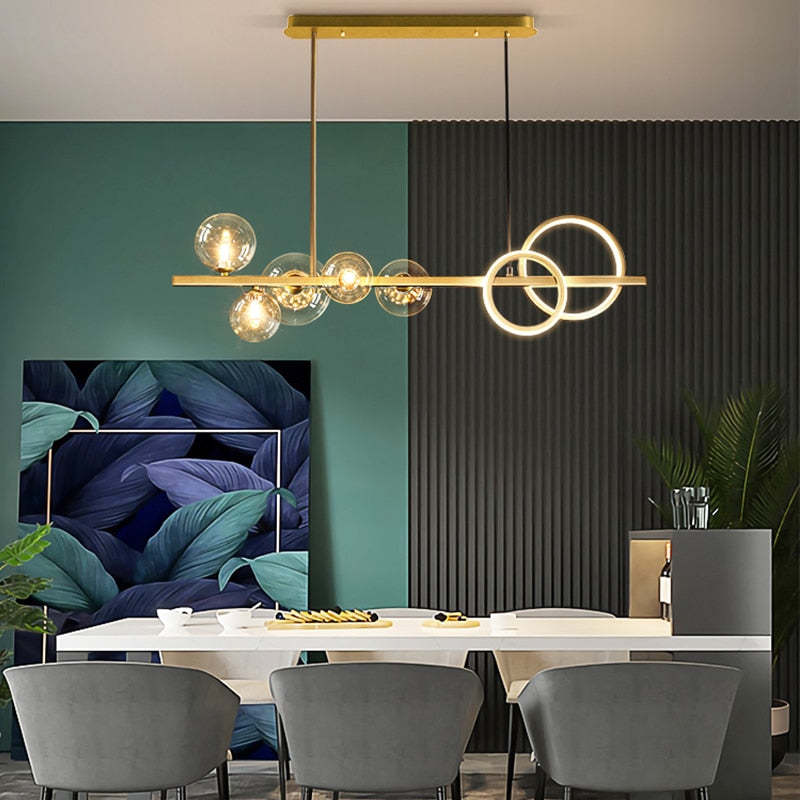 Arisha lampă suspendată Bubble Circle modern negru/Aur, dormitor