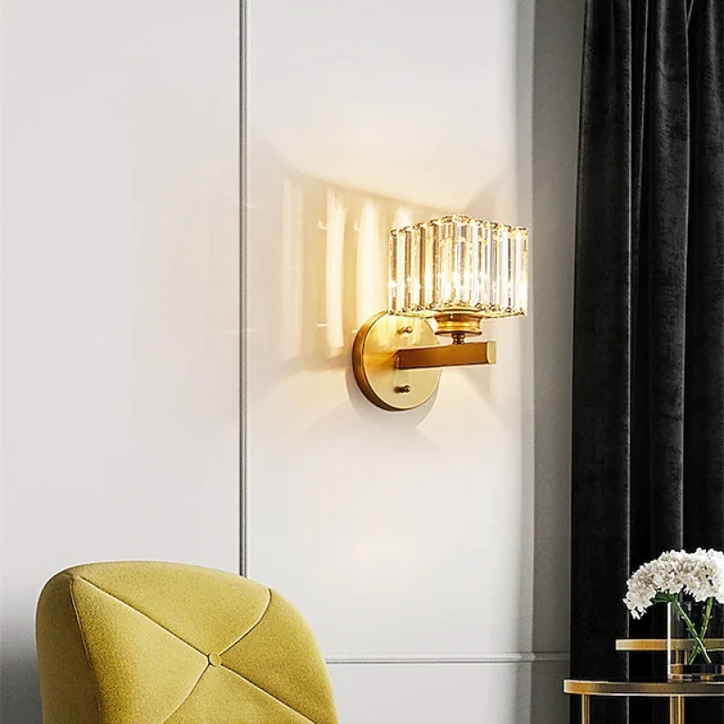 Arisha aplică de perete din cristal, modernă, LED, pătrată, rotundă