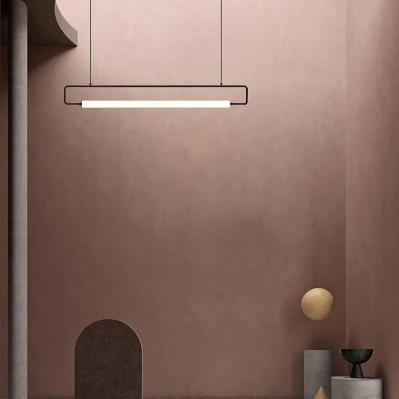 Arisha lampă suspendată modernă minimalistă dreptunghiulară liniară, aur/negru