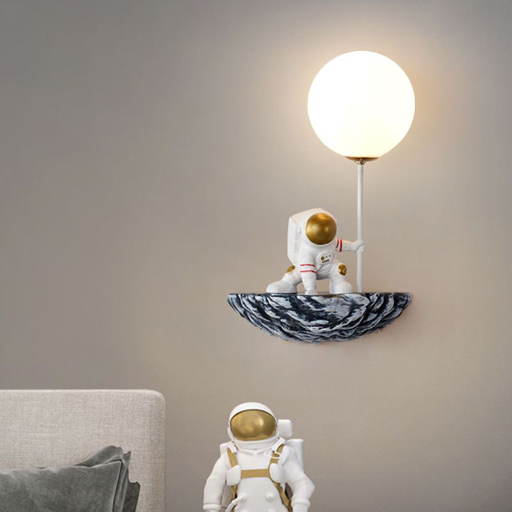 Aria aplică de perete Decorativă Astronaut sticlă, alb/Albastru-alb