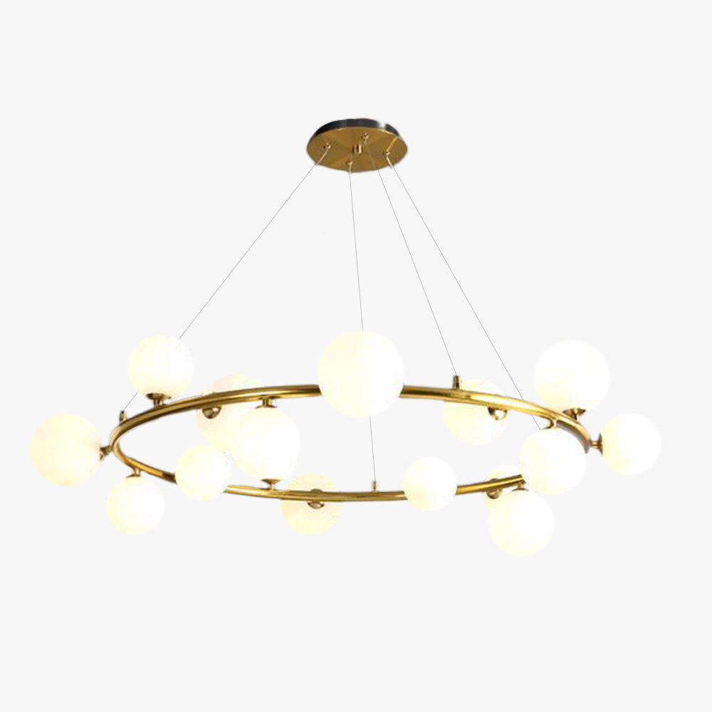 Valentina candelabru  modern din sticlă cu sferă și inel, Culoare: Aur/negru