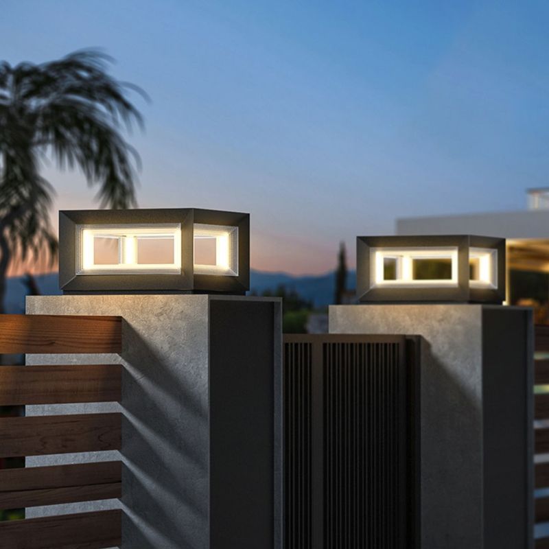 Ray lampă suspendată contemporană LED din metal pentru exterior, neagră