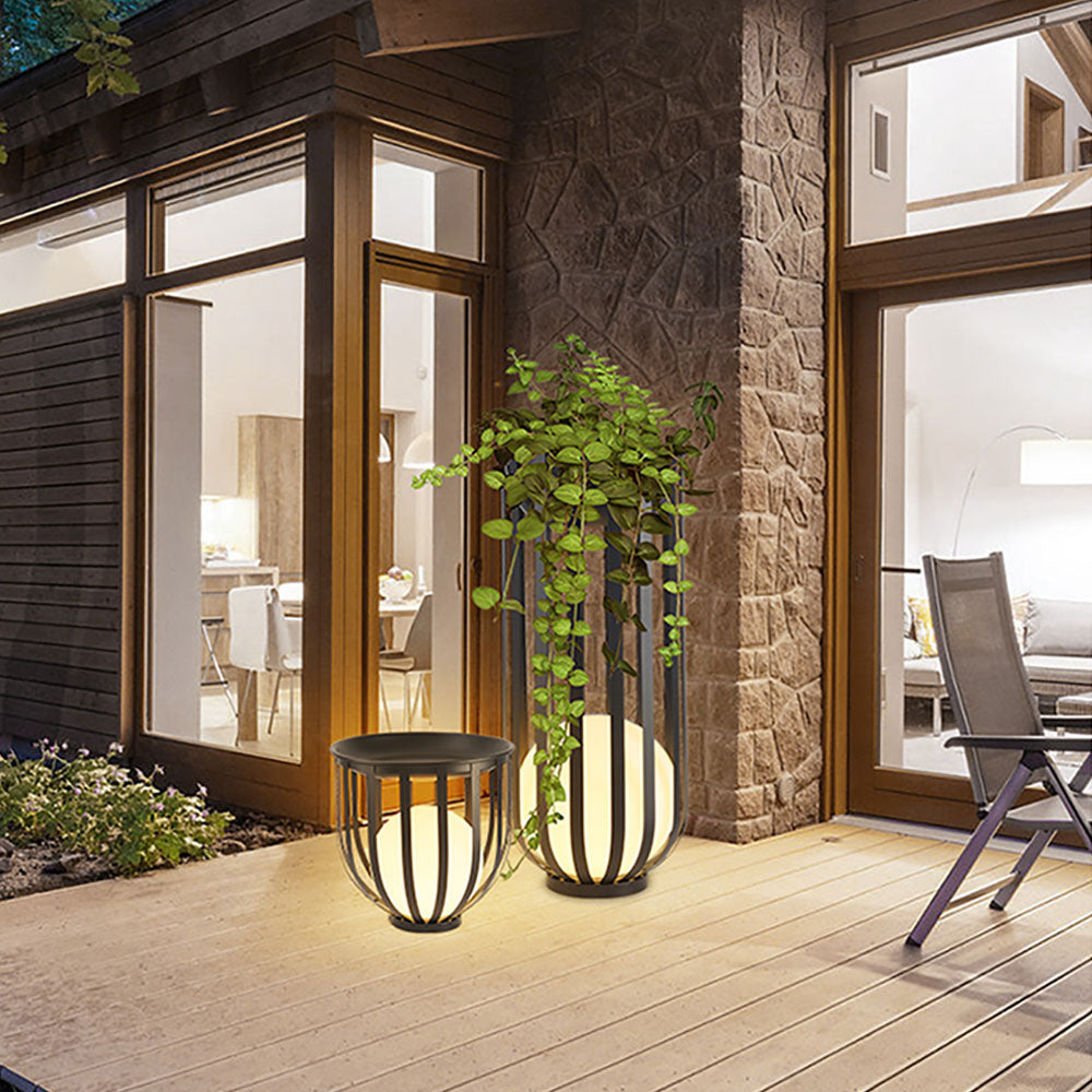 Ray lampadar modern Glob Solar/Rechargeable pentru exterior, negru