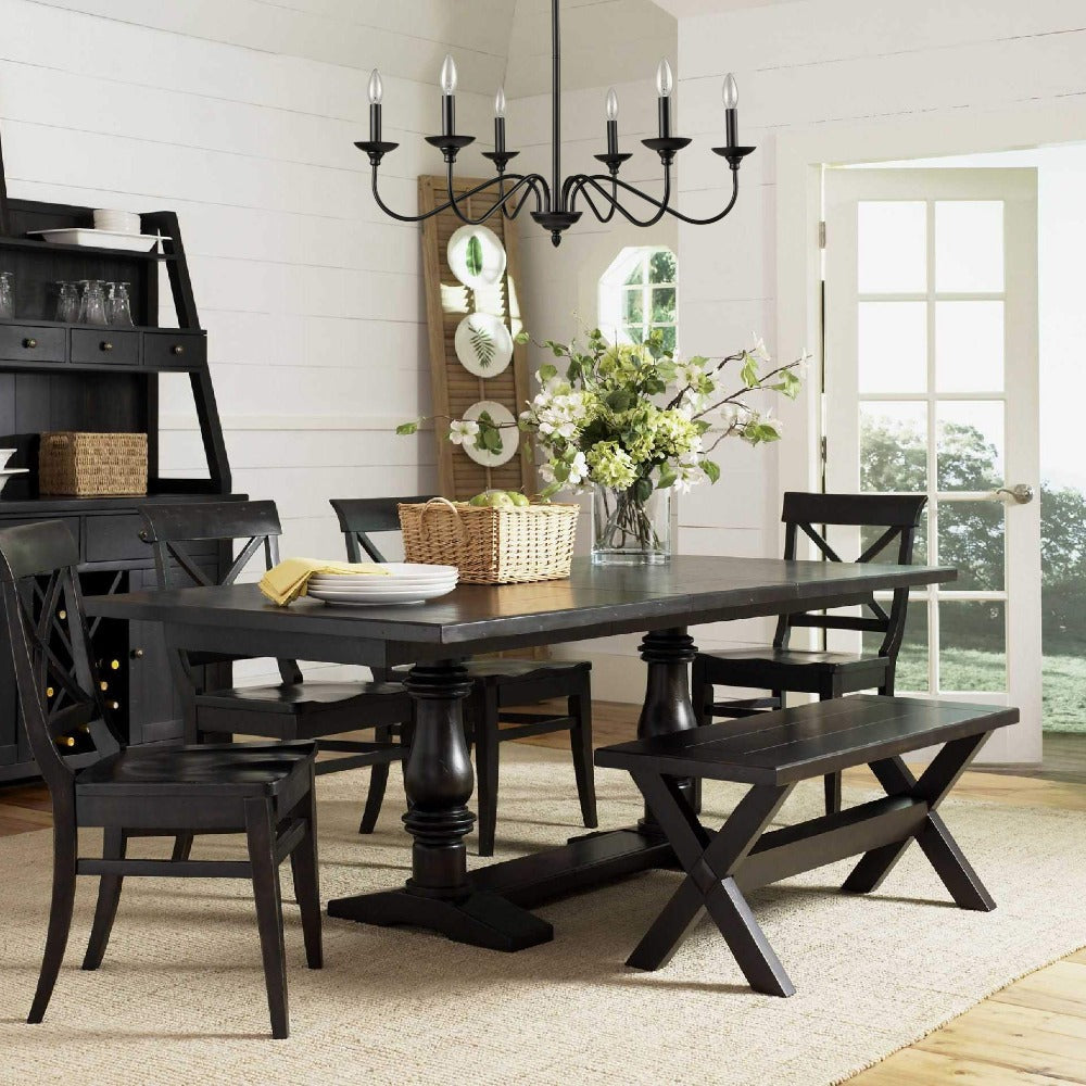 Silva candelabru negru din metal, modern, LED, pentru dormitor și living