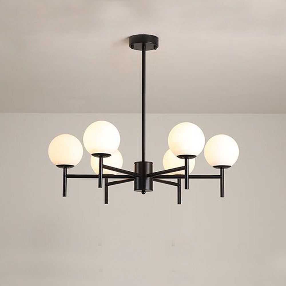 Silva lampă suspendată sferică modernă din metal/sticlă, Culoare: negru/Aur